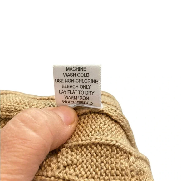 Paul Fredrick tan cable knit elbow patch Fall Winter grandpa cotton zip cardigan - Picture 4 of 7